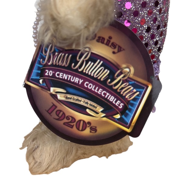 Vintage Brass Button Bears Daisy Hand Crafted Collectible Teddy Bear - Picture 7 of 13